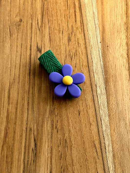 Flower clip small violet/green