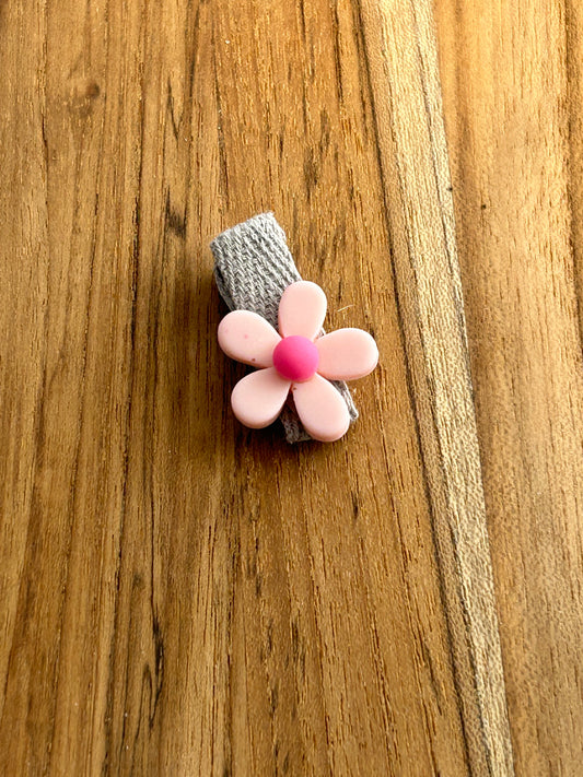 Flower clip small rose/grey