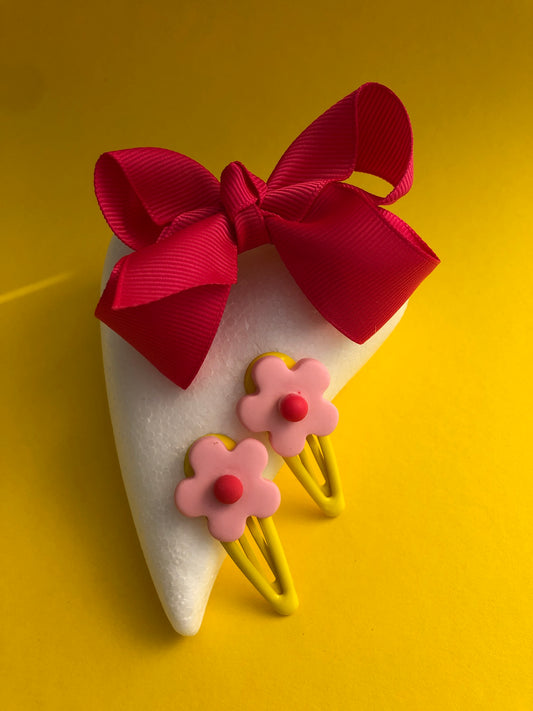 Bows with flower clips set